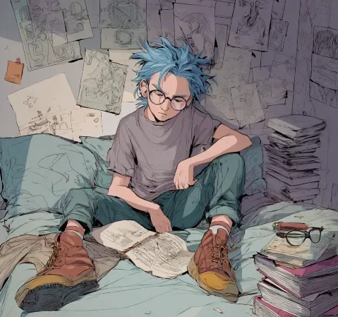 治愈向漫画作品条目封面，窗台上的绿植与午后阳光